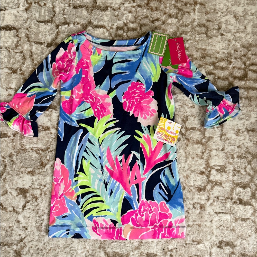 Lilly Pulitzer Pastel Floral Dress S 4-5 girls